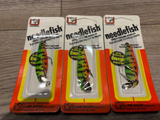 3 Luhr Jensen Needlefish Discontinued Pre Rapala Size 2 Everglow Firetiger 2in