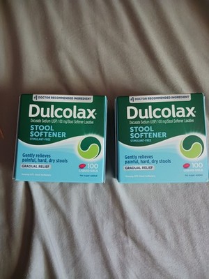 Dulcolax Stool Softener Liquid Gel Caps 100 mg  100/ct *LOT OF 2* EXP: 10/2026