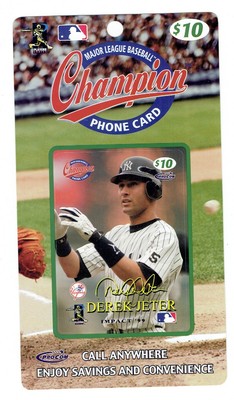 Derek Jeter 1999 Impact Procom MLB Champion Phone Card Unused & Expired
