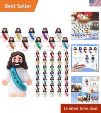 Multicolor Mini Jesus Figurines - Durable Rubber Party Favors for Easter Events