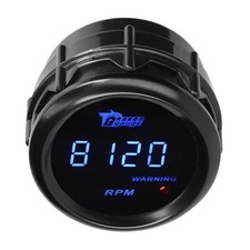 Car Tacho Gauge 12V Auto Tachometer Gauge RPM 2" 52mm Meter Blue Light Tacho