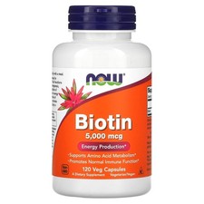 Now Foods Biotin 5Mg Vegetarian Capsules 120 Count Supports Immune Function