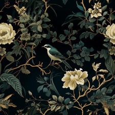 Dark Floral Peel and Stick Wallpaper Vintage Floral Contact Paper 16.9inchx118.1