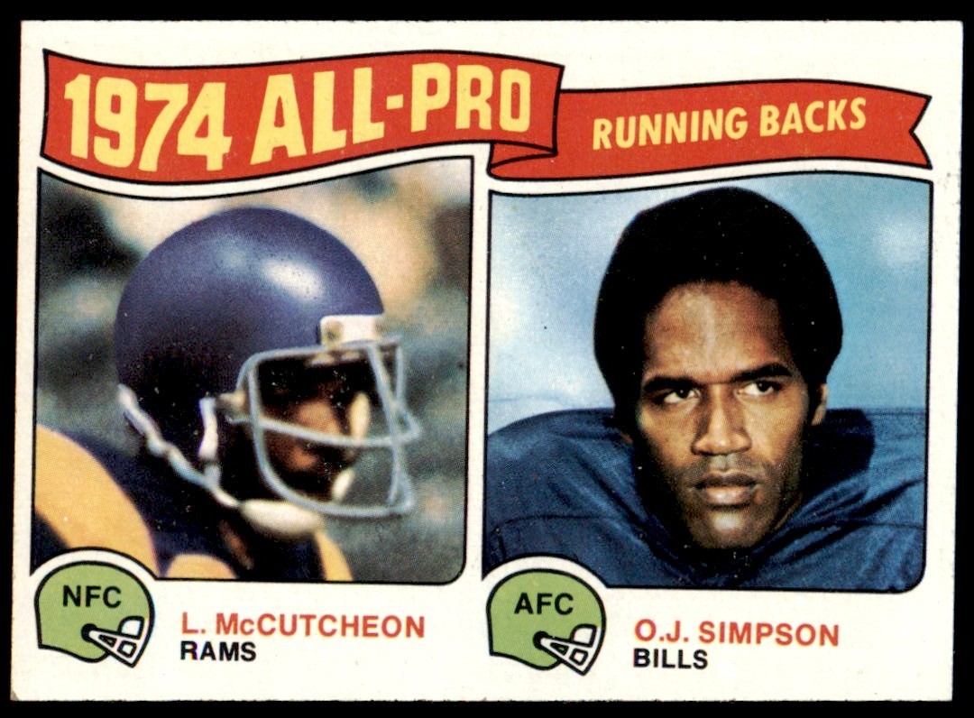 1975 Topps Set Break Lawrence McCutcheon/O.J. Simpson #209 EX-EXMINT