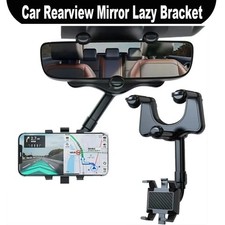 360 Car Phone Holder Rotatable And Retractable Rearview Mirror Mount Universal