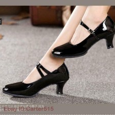 Women's Ballroom Party Shoes Closed Toe Modern Dancing Heels Date Shoes