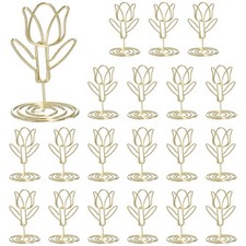 20Pcs Cards Stand Menu Clips Tulips Card Photo Holders Gold