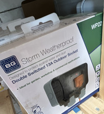 BG Storm WP22 Weatherproof Double Switched 13A Grey Plastic Outdoor Socket