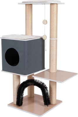 44'' Cat Tower Three-Level Elevated Cat Furniture Activity Center Scratching Post