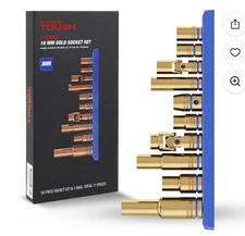 Hyper Tough 10 Piece 10 MM 10mm Gold Socket Set - Hard To Find !!