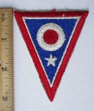 Ancien écusson vintage OHIO US ARMY GARDE NATIONALE ÉTAT bord coupé original