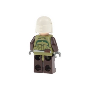 1X Lego Minifigure Star Wars Bounty Hunter Olive Green Helmet White 75018 SW0476