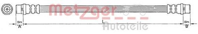 Metzger Tubo Freno Flessibile - Compatibile Con Suzuki Swift, Fiat Sedici, Opel Agila - Ricambio Di Qualità