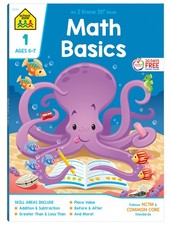 School Zone Math Basics 1 Workbook: 64 Pages, 1st Grade, Numbers 1-100, Iden...