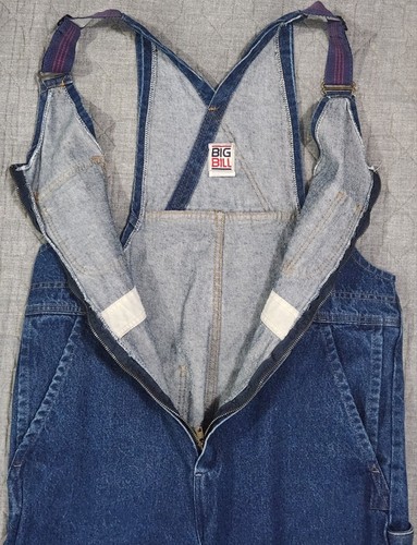 Big Bill Men's Denim Bib w/ Zip Front Closure in Medium Wash (Style 92); Size 38 - Picture 3 of 15