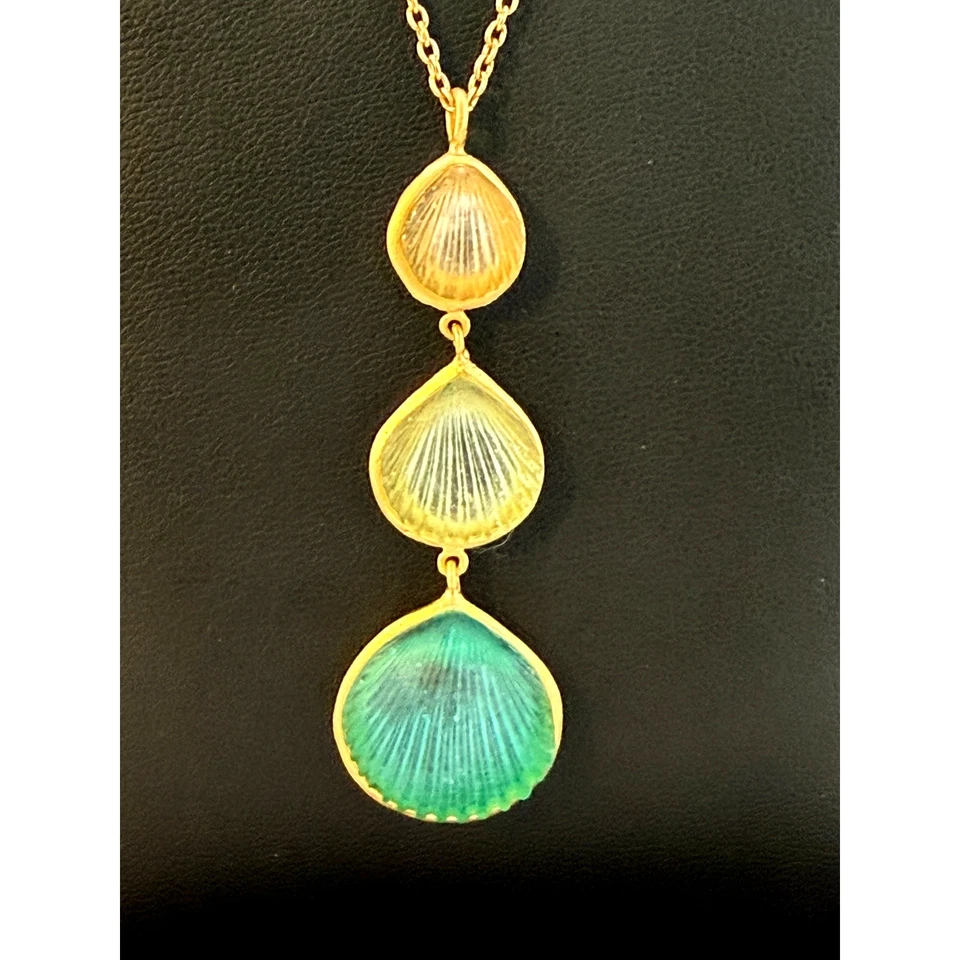 Michael Vincent Michaud 18K Gold Plated Shell Pendant Necklace - Image 2 of 3