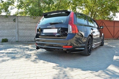Street+ Heck Ansatz Flaps passend für Volvo V50F R-DESIGN schwarz Hochglanz
