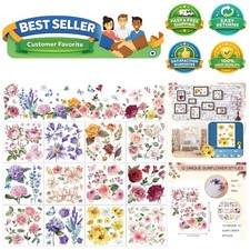 12 Sheets Rub on Transfers for Crafts and Furniture Rub on Transfer Stickers ...