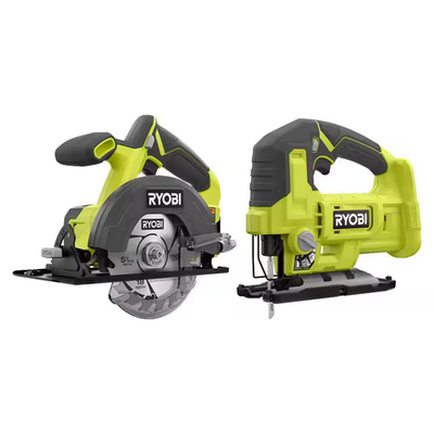 #ad ONE 18V Cordless 2 Tool Combo Kit with 5 1 2 In. Circular Saw and Jig Saw Tool $56.31