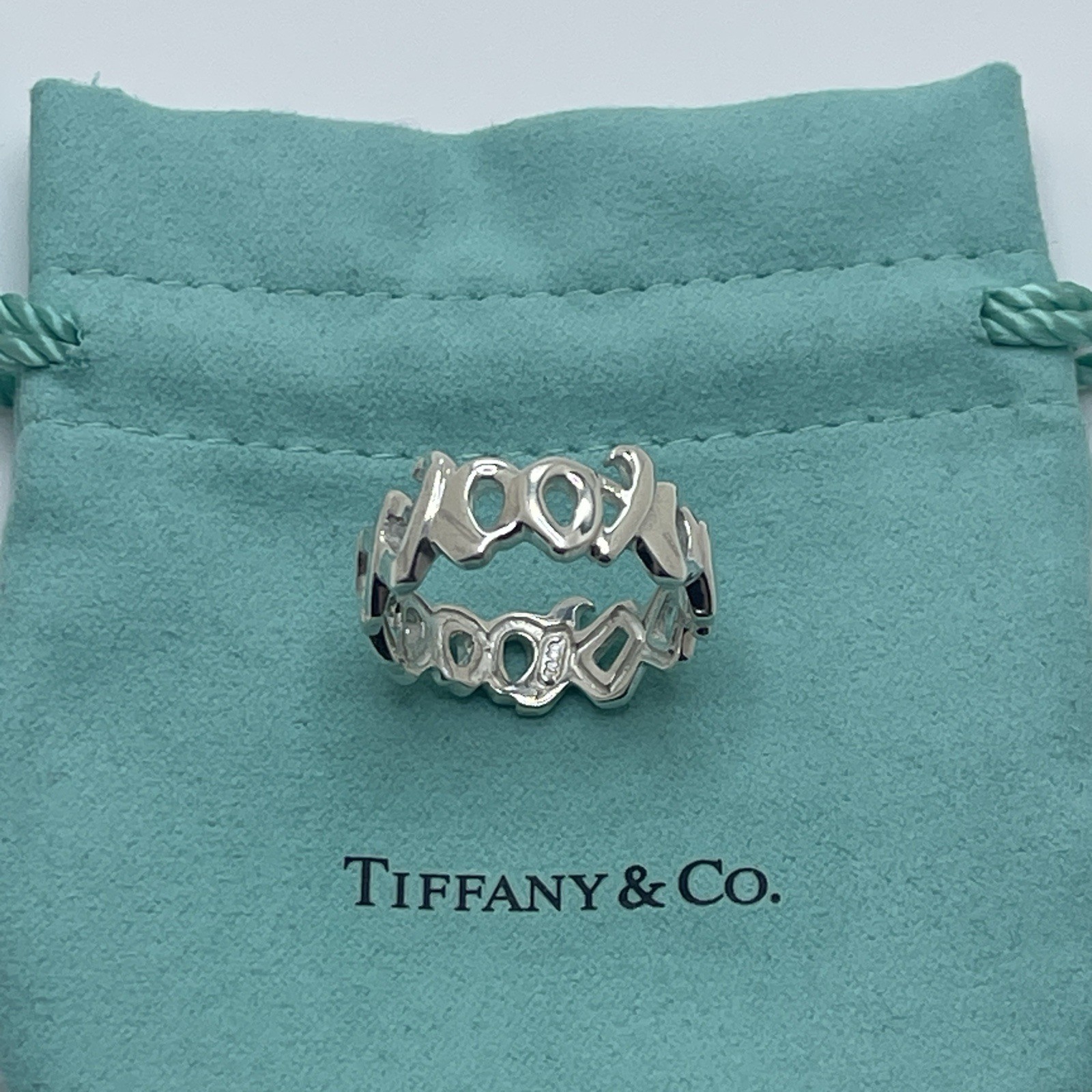 Tiffany & Co. Sterling Silver Paloma Picasso XO Hugs Kisses Ring