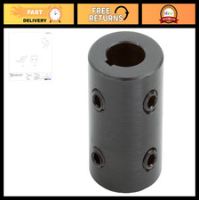 Black Oxide Mild Steel Rigid Coupling 5/8" Bore, 1-1/4" OD, 2" Length, Set Screw