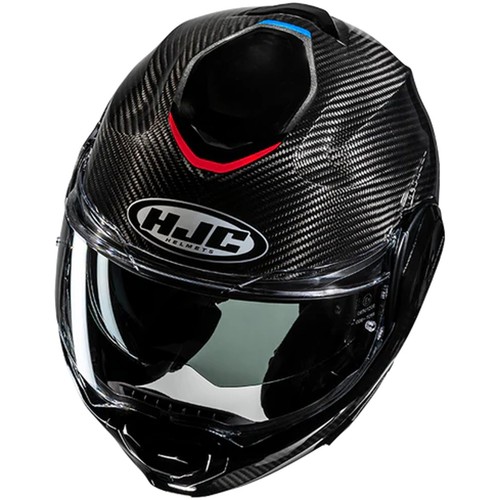 Moto Casque Pliable XXL - HJC F100 Charbon Stan - Schwarz-Blau-Rot - Photo 2 sur 3