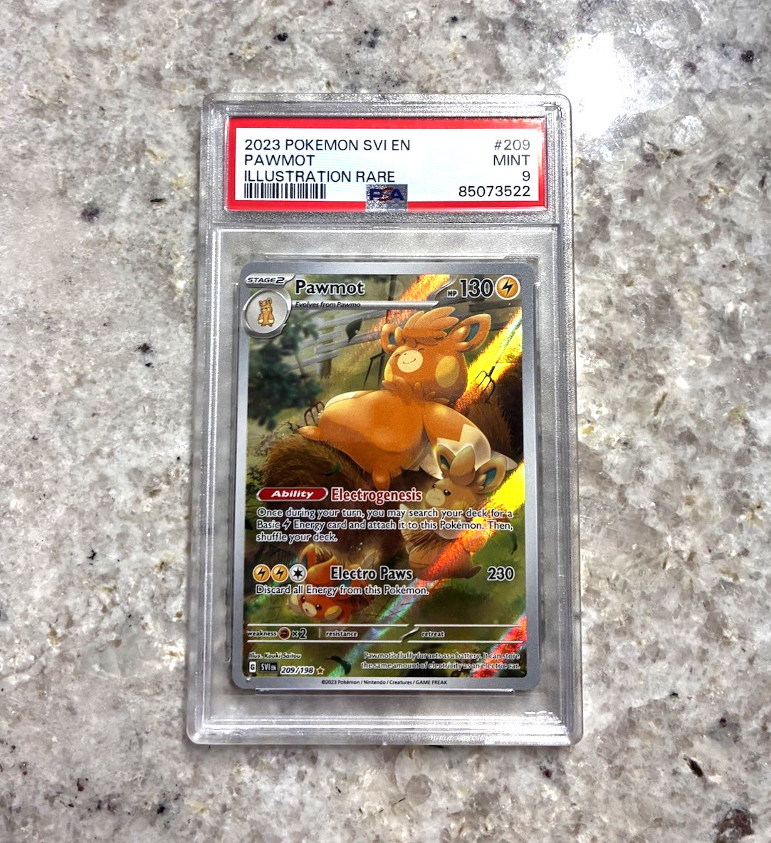 Pawmot Pokemon PSA 9 Illustration Rare Pokemon SVI EN 2023 Generation IX Rare
