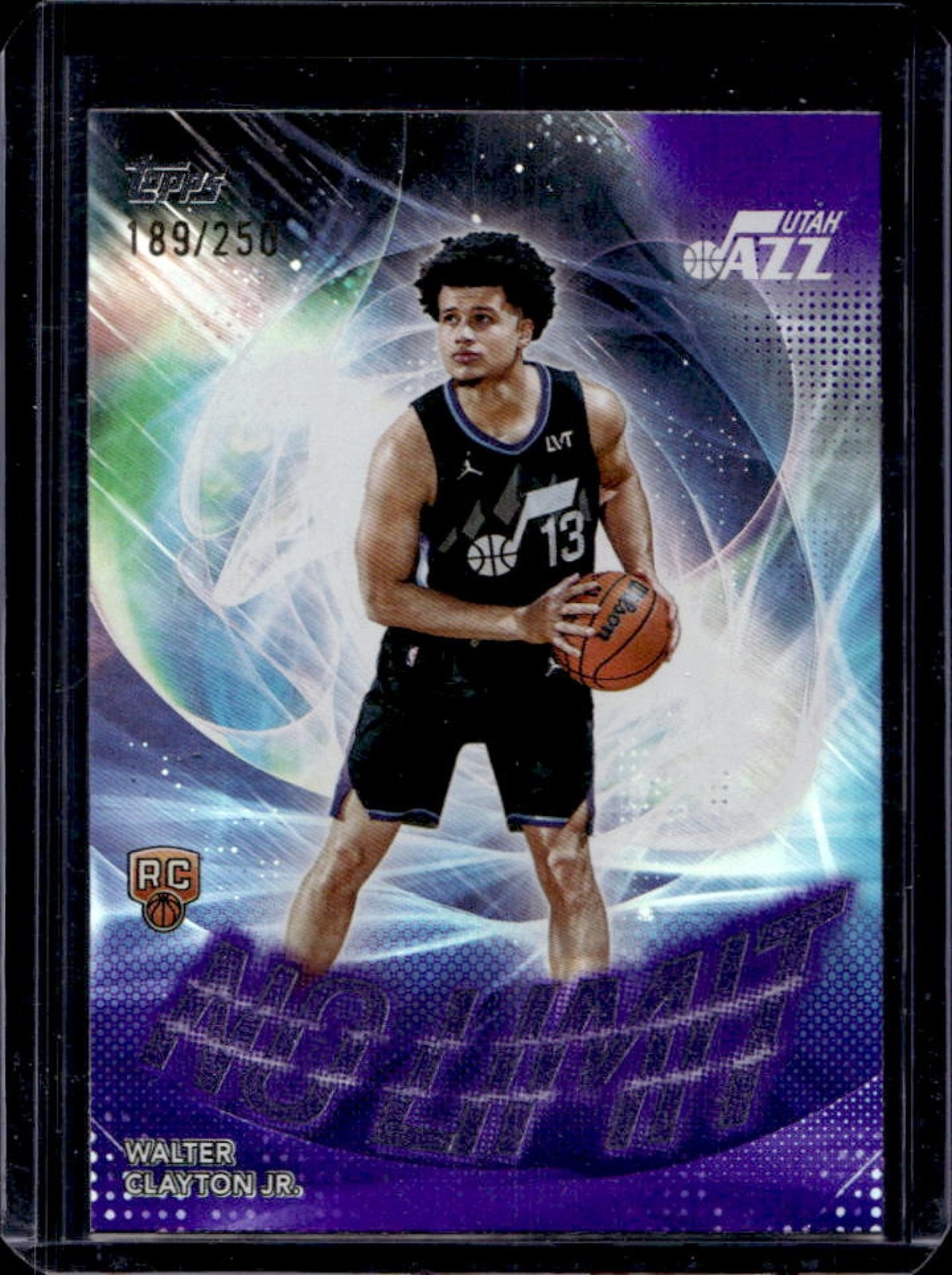2025-26 Topps Walter Clayton Jr. No Limit RC Purple Rainbow Rookie #189/250 Jazz