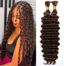 Deep Wave Human Braiding Hair for Boho Braids #4 Deep Water Wave Bulk Human Hai