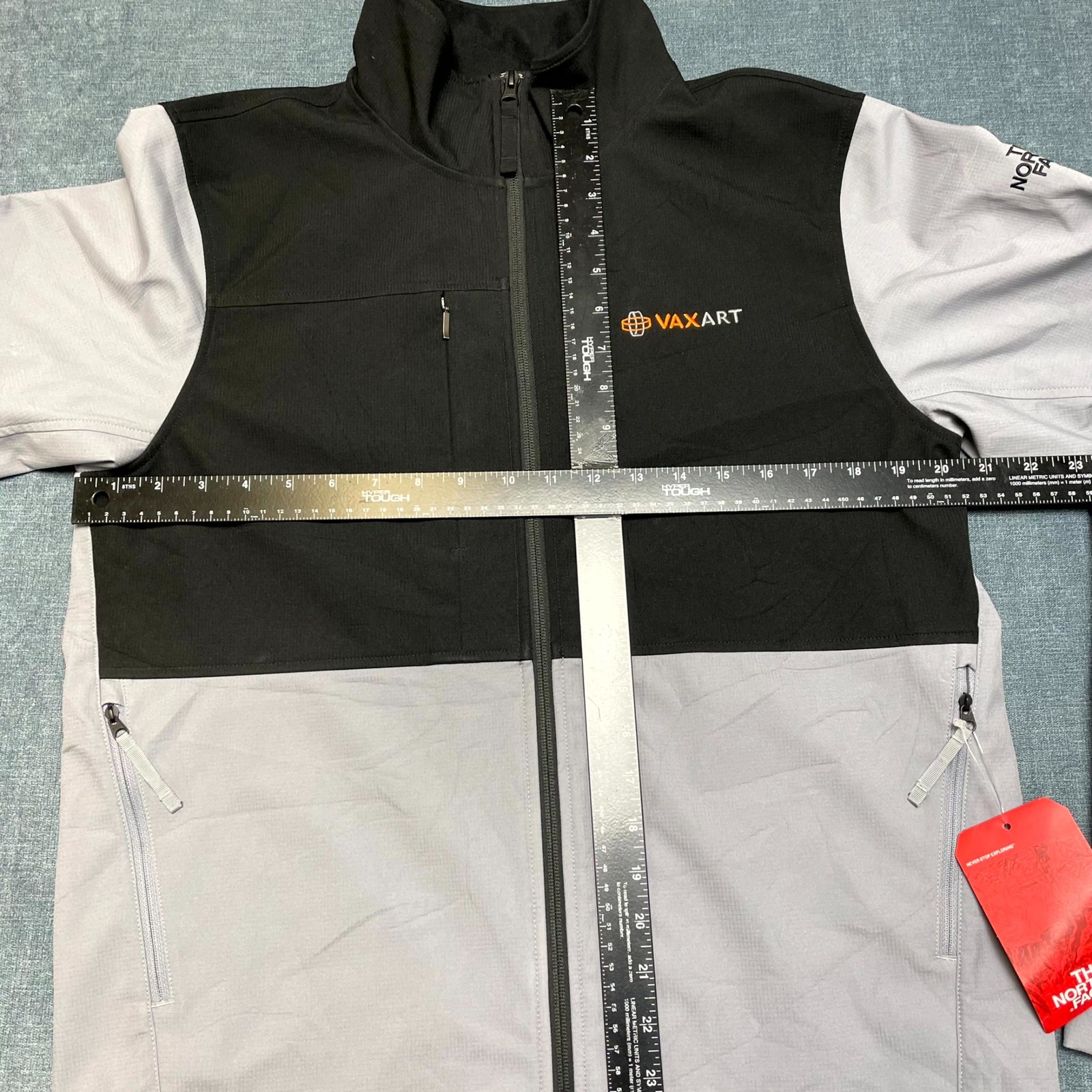 The North Face Vaxart Jacket Mens M Black Gray Full Zip Mock Neck Outdoor Winter thumbnail 8
