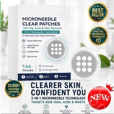 Curalona Microneedle Patches 144pcs, Skin Tag Wart Acne Remover Patches 20 OFF