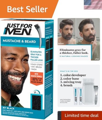 Mustache & Beard Gray Hair Coloring Gel - Nourishing Formula for All Hair Types