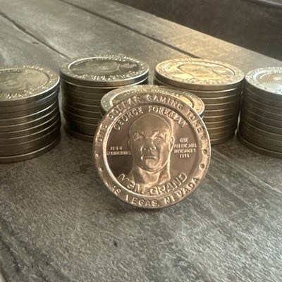 Lot of 50 George Foreman MGM Grand Casino $1 Tokens 1994 Boxing Collectible