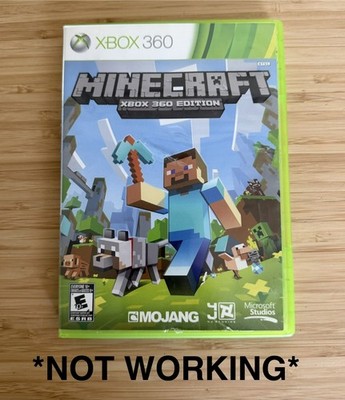 Minecraft Microsoft Xbox 360 Edition Game & Case  *NOT WORKING!*   video vintage