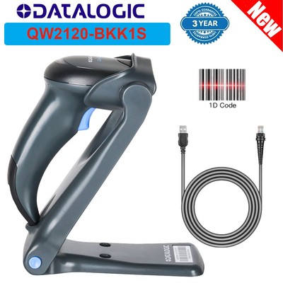 Datalogic QuickScan QW2120-BKK1S 1D imager Barcode Scanner w Stand & USB Cable