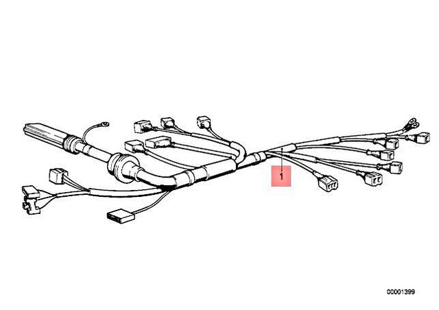 Genuine BMW E34 520i 525i Sedan Engine Wiring Harness DME ...