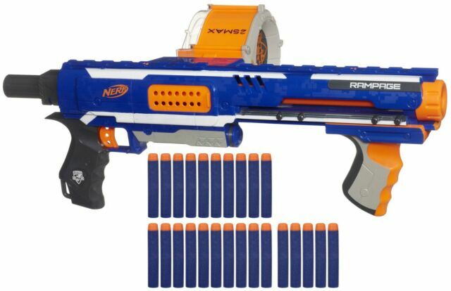 NERF Rampage N-Strike Elite Toy Blaster with 25 Dart Drum Sl