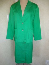 3 Pc Vintage 1970s 1980s Womens RRRRuss Russ Togs Green Skirt Suit Set 16 M L