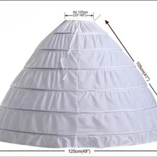 6Hoop 3Hoop 8Hoop Crinoline Long Wedding Gown Dress Underskirt Skirt Half Slips