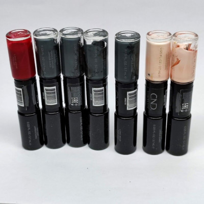 7 CND Vinylux 2-in-1 Nail Polish Mini Size Assorted Colors Decadence, Asphalt