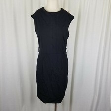 Tyler Boe Viscose Sheath Cap Sleeves Little Black Dress Womens M Stretch Fitted