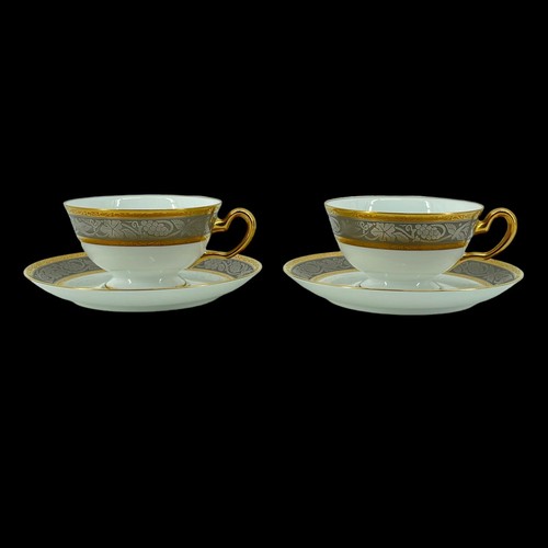 Pair 2 Okura Art China Cup & Saucer Shosoin Bird & Grape Vine 1246 Naga Noritake - Afbeelding 1 van 17