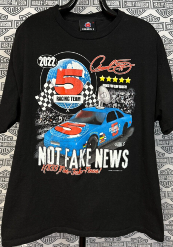 All Gas No Brakes Channel 5 Action News Andrew Callaghan Nascar T-Shirt Adult XL - Afbeelding 1 van 4
