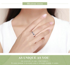 100 Real 925 Sterling Silver Minimalist Engagement Wedding Band Women Ring -USA