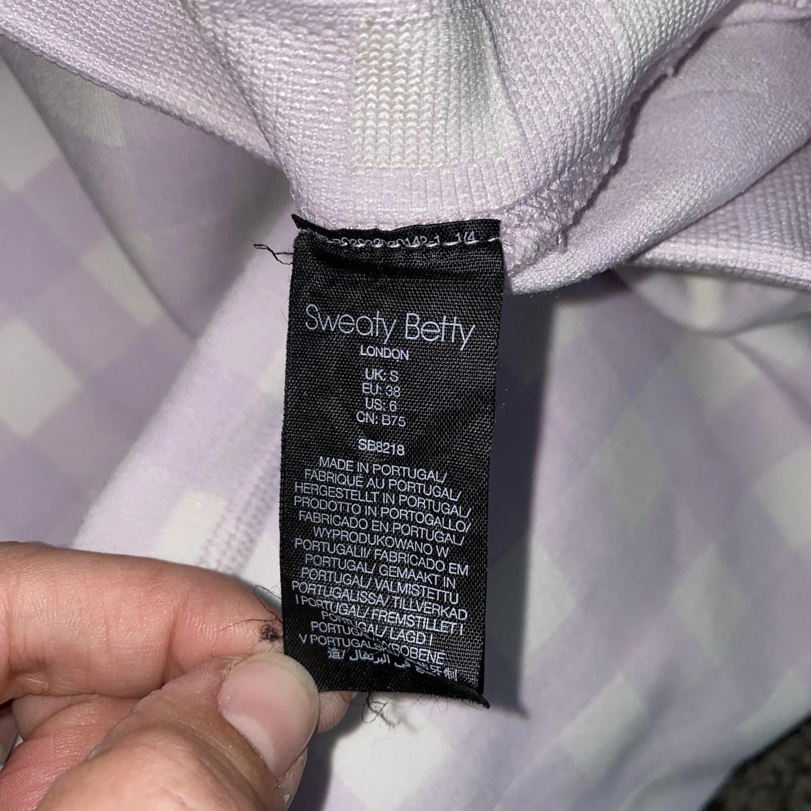 sweaty-betty gingham seamless shorts