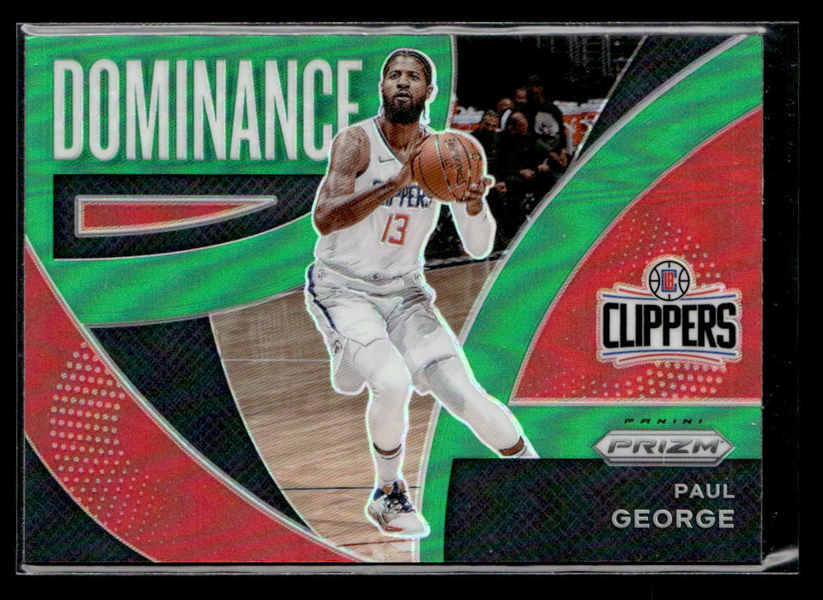 Paul George - 2021-22 Panini Prizm Dominance Prizms Green #7 Clippers
