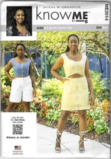 Know Me ME2014 Sew Pattern Misses' Dress, Top & Shorts SZ 8-16 UNCUT 2023