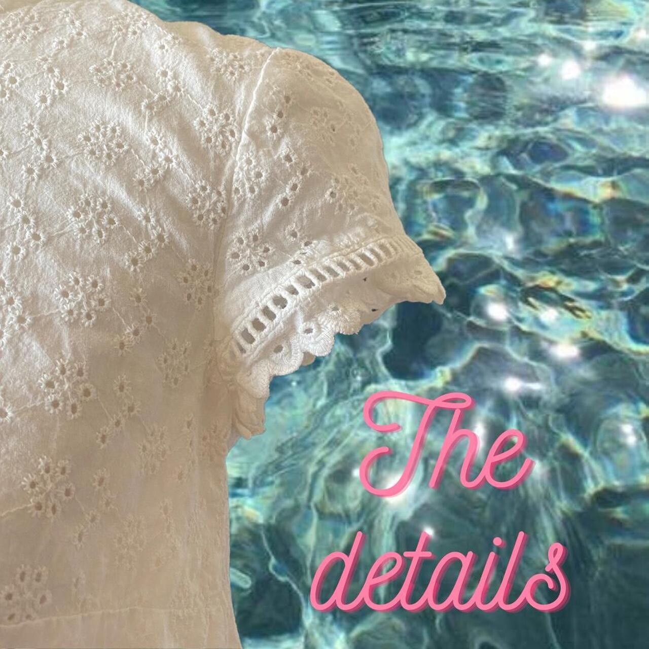 White Eyelet Button Back Shirt - image 4