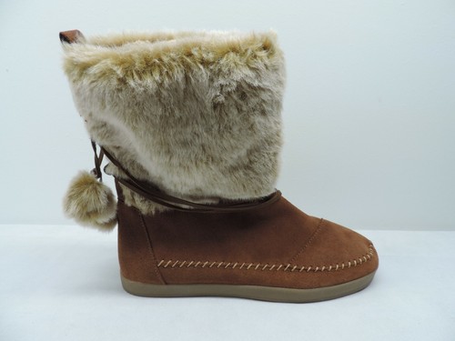 Toms Nepal Snow Boots Womens Size 12 Faux Fur Leather - Picture 6 of 9