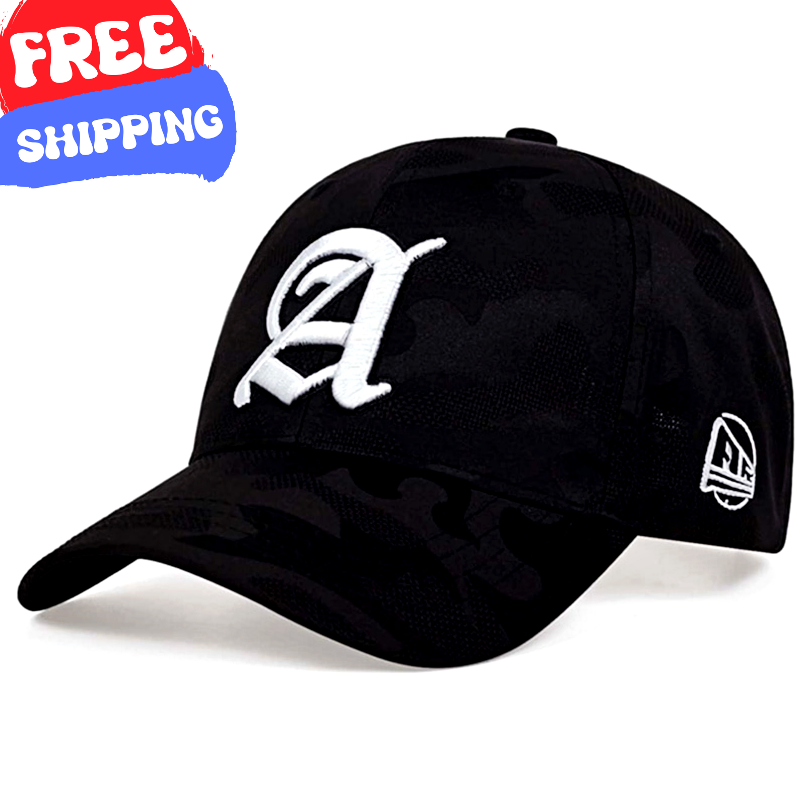 BASEBALL CAP Casual Fashion Outdoor Sun Hat Men Women Camouflage Letter A Black-image